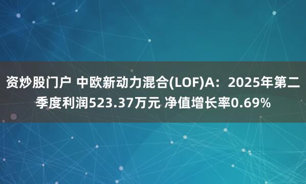 资炒股门户 中欧新动力混合(LOF)A：2025年第二季度利润523.37万元 净值增长率0.69%